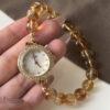 Handmade Natural Stone Yellow Crystal Watch for Women