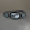 Chic Rose Gold/Blue Oval Face Gold/Silver Bracelet Watch
