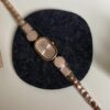 Chic Rose Gold/Blue Oval Face Gold/Silver Bracelet Watch