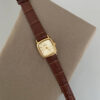 Vintage Style Gold Square Face Black/Brown Leather Watch