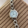 Chic Blue Round Face Silver Bracelet Watch for Women