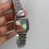 Cool Gradient Color Square Face Silver Bracelet Watch