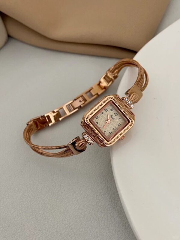 Vintage Style Small Square Face Gold Bracelet Watch