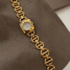 Chic Black/White Square Face Gold Bracelet Watch