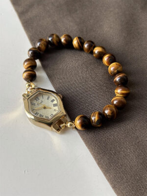 Handmade Natural Stone Tiger’s Eye Watch for Women