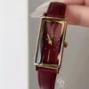 Minimalist Rectangular Red Watch for Women