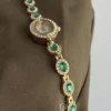 Vintage Zircon Small Oval Face Gold Bracelet Watch