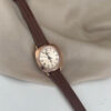 Vintage Style Square Face Brown Leather Women's Watch