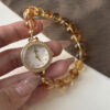 Handmade Natural Stone Yellow Crystal Watch for Women