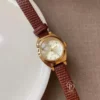 Ladies Brown Leather Watch Gold Watches for Women