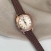 Vintage Style Square Face Brown Leather Women's Watch