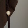 Vintage Black/Brown Oval Face Women's Watch