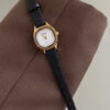 Classic Style Square Face Black/Brown Leather Women‘s Watch
