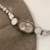 Elegant Oval Silver Bracelet Watch for Women