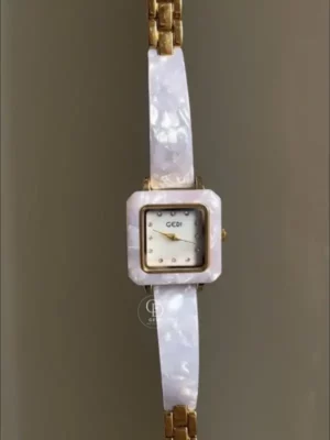 Dainty Purple Bracelet Watch for Women Square Face Purple Acrylic watch