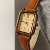 Classic Rectangle Face Brown/Green/Orange Leather Watch
