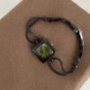 Minimalist Style Black and Green Square Face Bracelet Watch