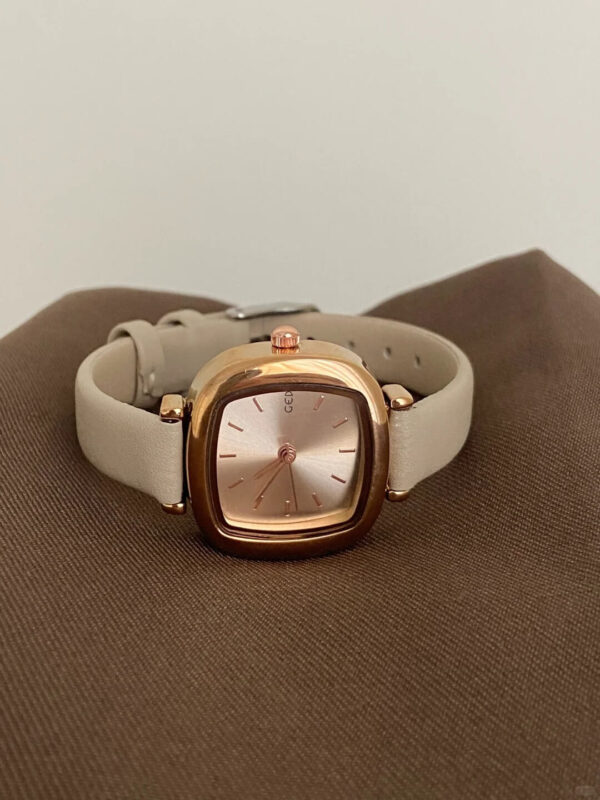 Women's Square Face Brown/Black/White Leather Watch