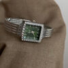 Vintage Style Emerald Green Square Face Bracelet Watch