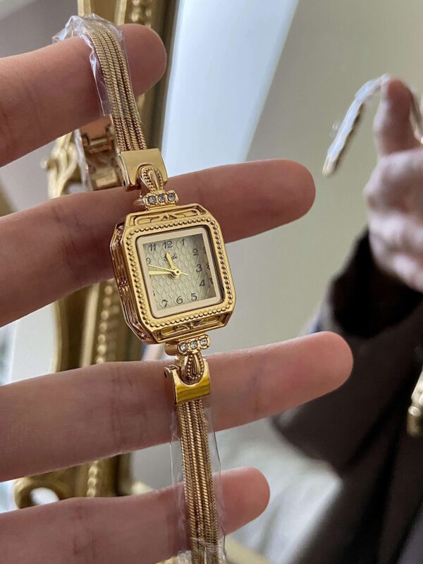 Vintage Style Small Square Face Gold Bracelet Watch
