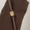 Rectangle Roman Numeral Dial Pink/Brown Leather Watch