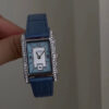 Classic Blue/Green Rectangle Genuine Leather Ladies Watch