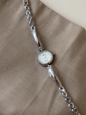 Dainty Round Face Gold/Silver Bracelet Women's Watch