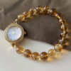 Handmade Natural Stone Yellow Crystal Watch for Women