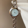 Chic Blue Round Face Silver Bracelet Watch for Women