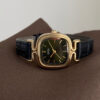 Vintage Emerald Green Square Leather Watch