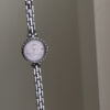 Dainty Flowers Silver Round Face Watch for Women