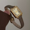 Rectangle Roman Numeral Dial Pink/Brown Leather Watch