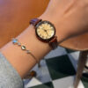 Vintage Style Brown Round Leather Women's Watch