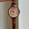 Chic Brown Roman Numeral Ladies Watch Classic Big Round Face Watch for Women