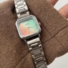 Cool Gradient Color Square Face Silver Bracelet Watch