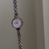 Dainty Flowers Silver Round Face Watch for Women
