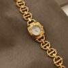 Chic Black/White Square Face Gold Bracelet Watch