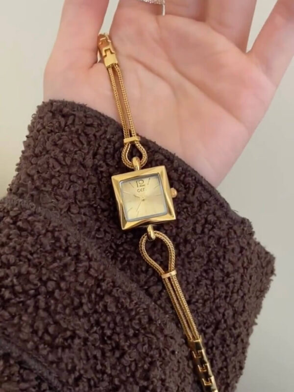 Minimalist Style Gold/Silver Square Face Bracelet Watch
