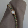 Vintage Zircon Small Oval Face Gold Bracelet Watch