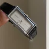 Minimalist Rectangular Black Leather Band Watch for Women