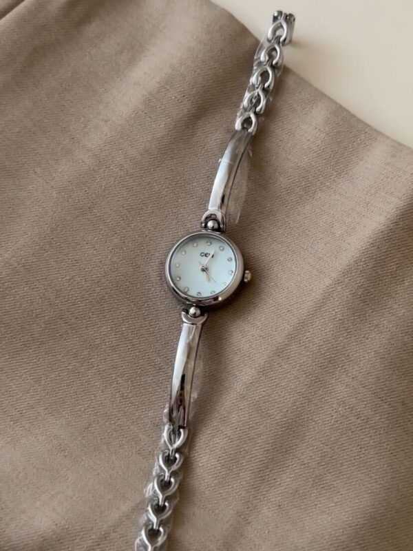 Dainty Round Face Gold/Silver Bracelet Women's Watch