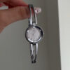 Minimalist Black/White Round Face Silver Bracelet Watch