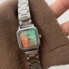 Cool Gradient Color Square Face Silver Bracelet Watch