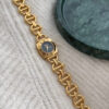 Chic Black/White Square Face Gold Bracelet Watch