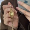 Vintage Style Small Square Face Gold Bracelet Watch
