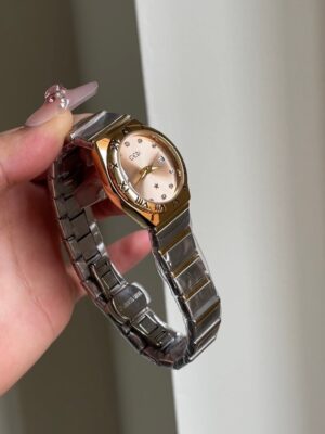 Gold＆Silver Two-tone Round Face Ladies Watch