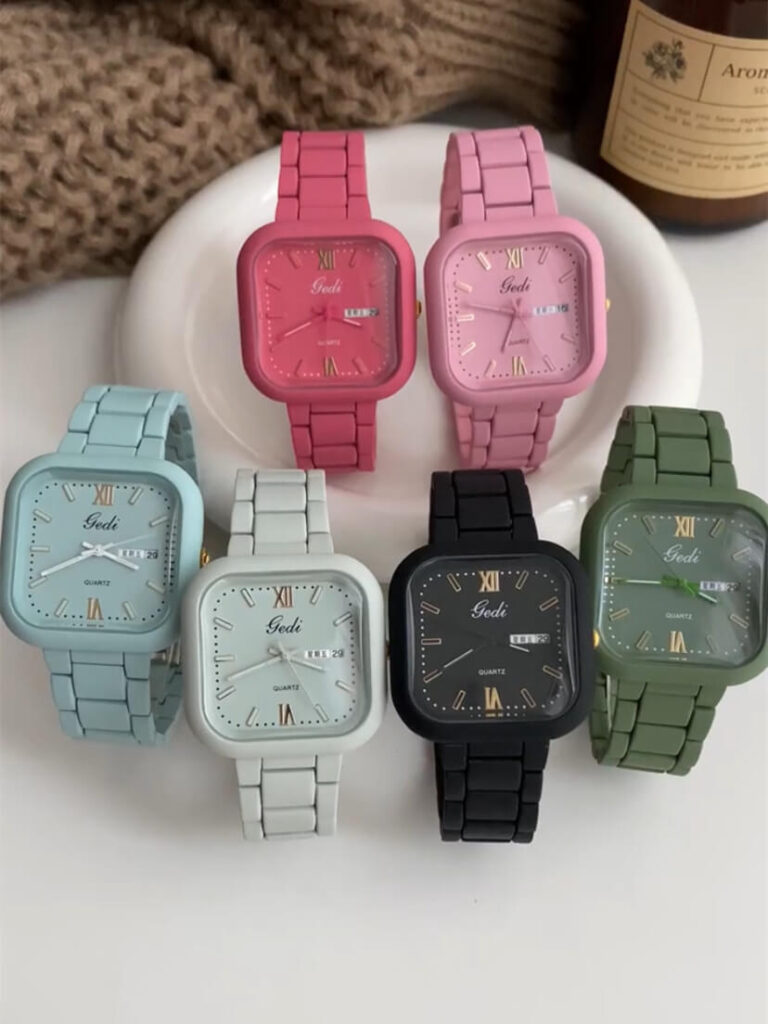 Colorful Square Face Bracelet Women's Watch