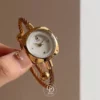 Elegant Bangle Watch with Black & Gold Strap Choices