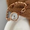 Vintage Style Roman Numeral Dial Gold Round Face Watch