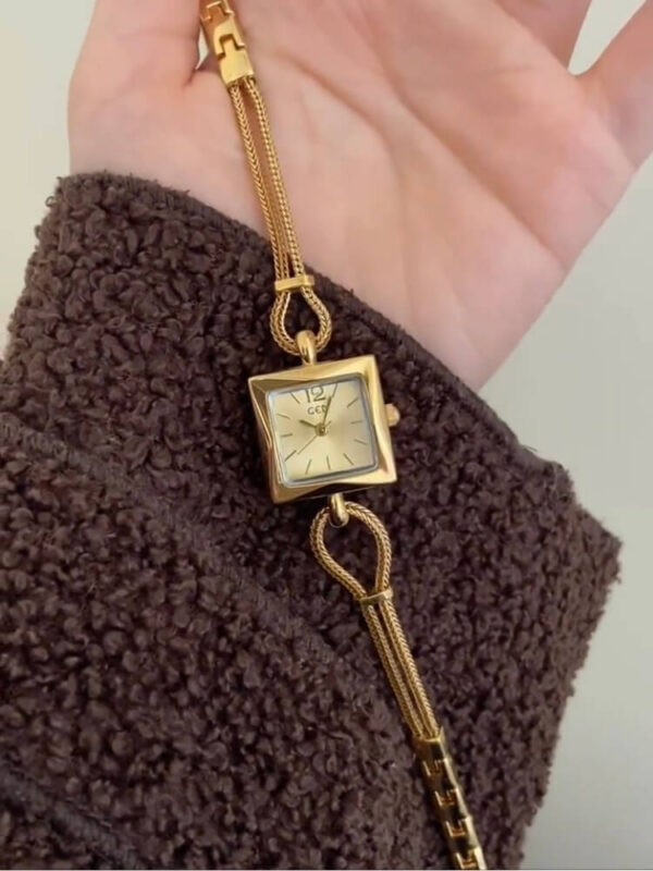 Minimalist Style Gold/Silver Square Face Bracelet Watch